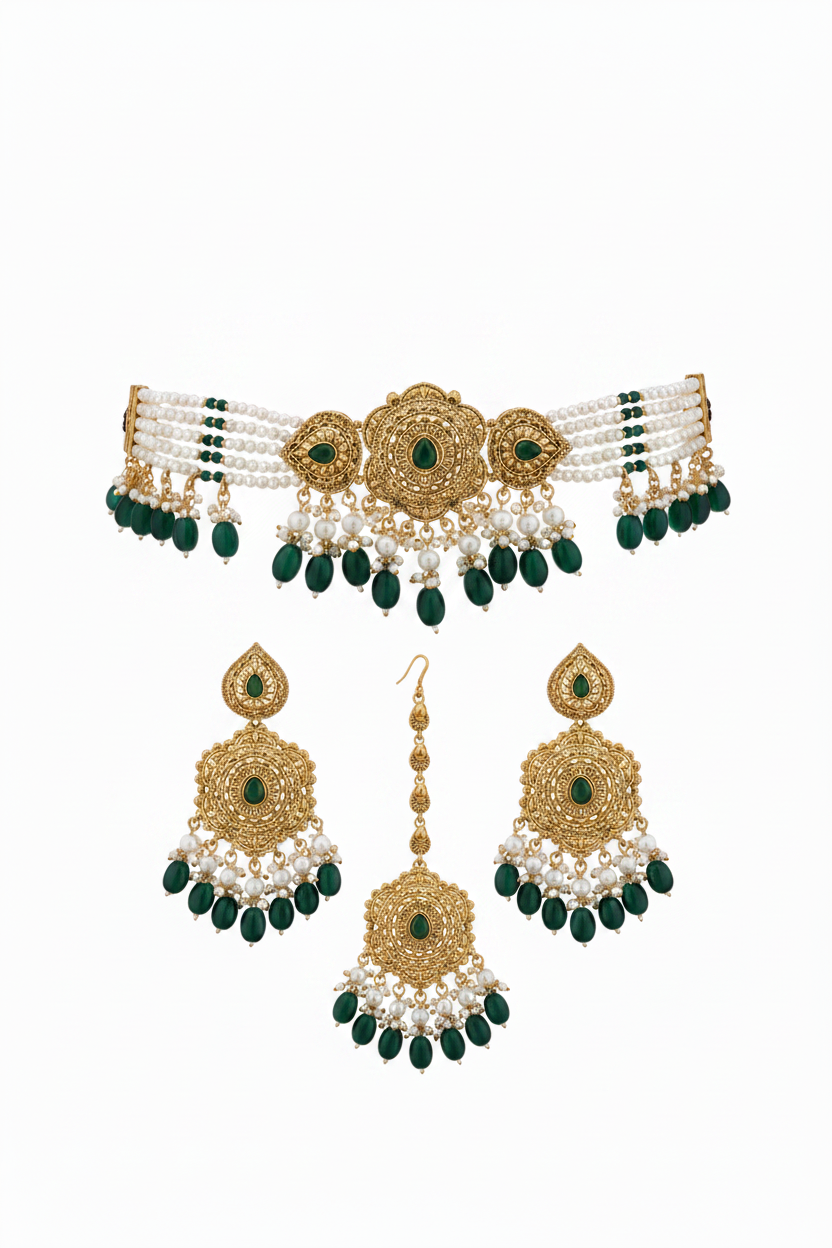 Zarreen Moti Choker Set