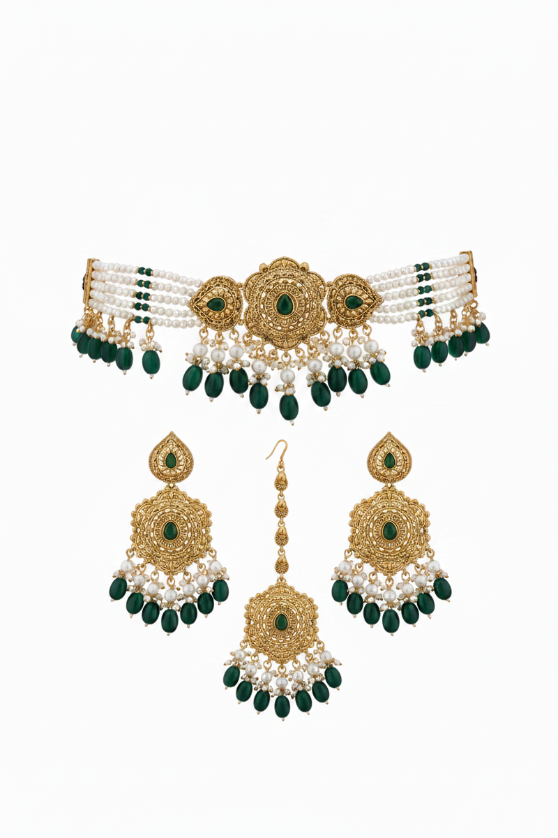 Zarreen Moti Choker Set